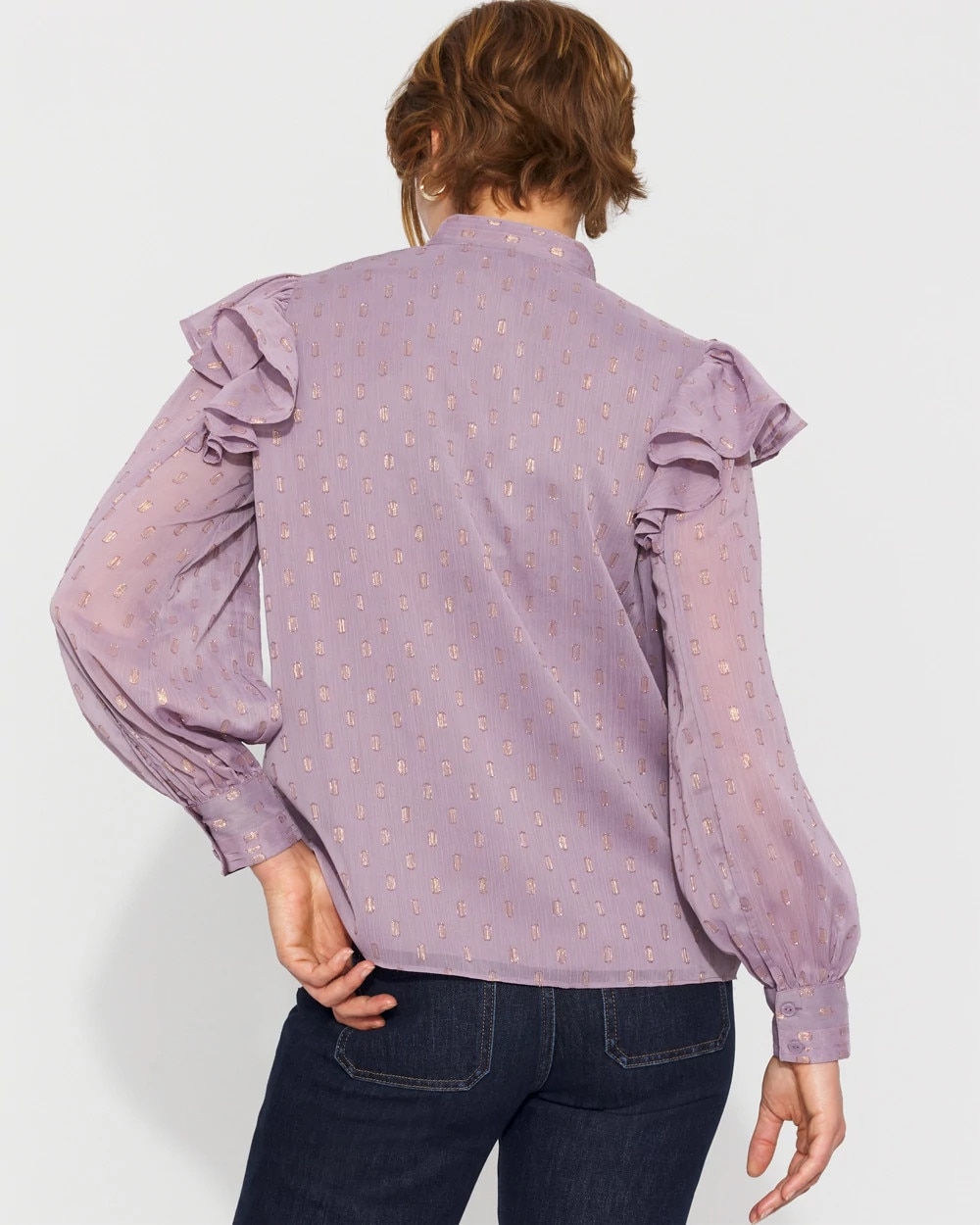Chiffon Floral Appliqué Blouse
