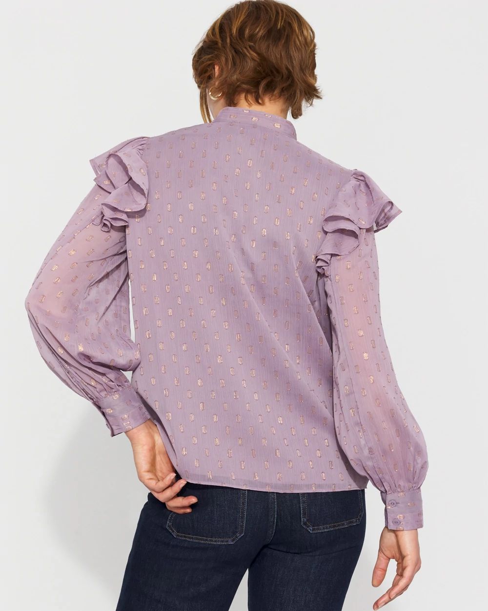 Chiffon Floral Appliqué Blouse