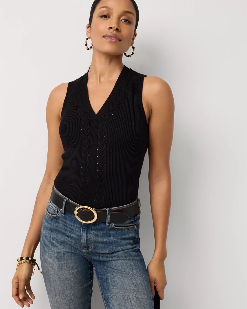 Petite V-neck Knit Tank