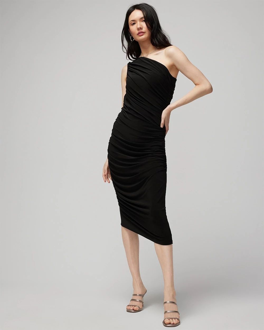 White house black market one shoulder dress sales