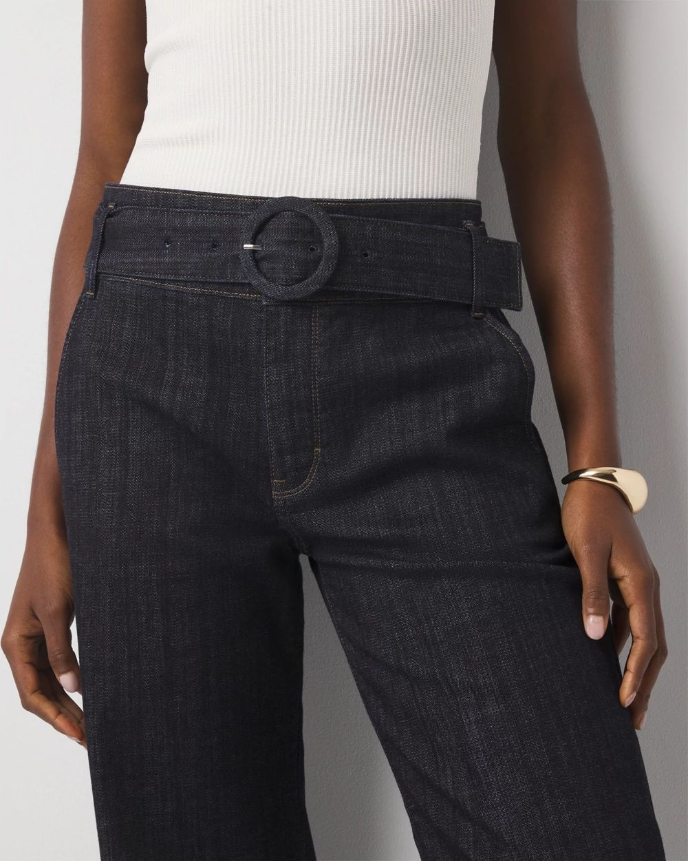 Petite High-Rise Cuffed Wide Leg Cropped Jean