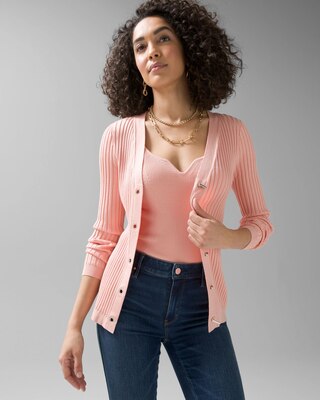 Long-Sleeve Rib Cardigan