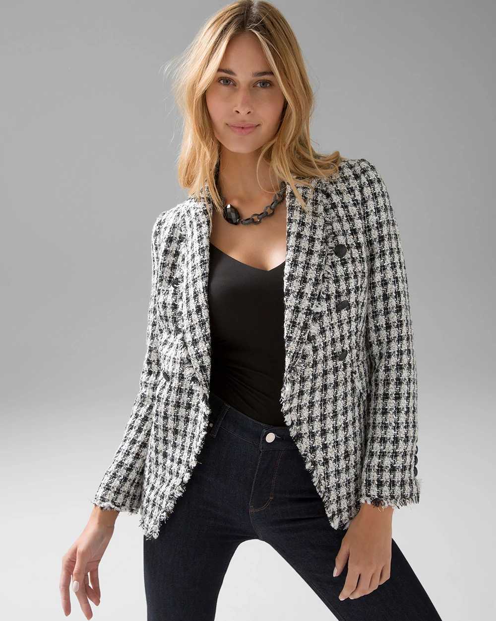 White house black market houndstooth jacket on sale