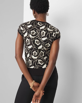 Floral Jacquard Sweater Tee click to view larger image.
