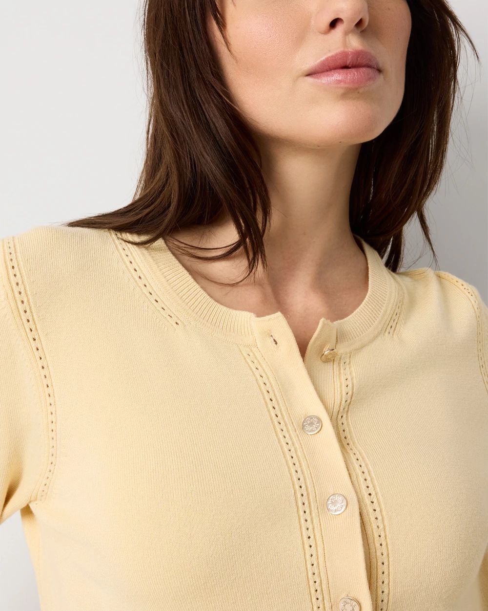 Crewneck Button-Front Cardigan click to view larger image.