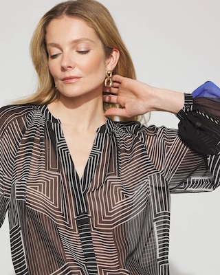 Raglan Sleeve Georgette Blouse click to view larger image.