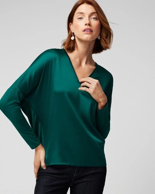 Woven Front Long Sleeve Tee