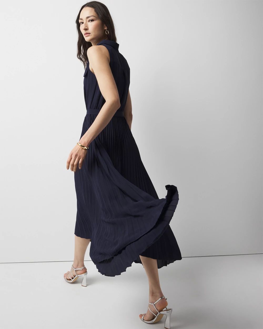Pleated Shirt Dress