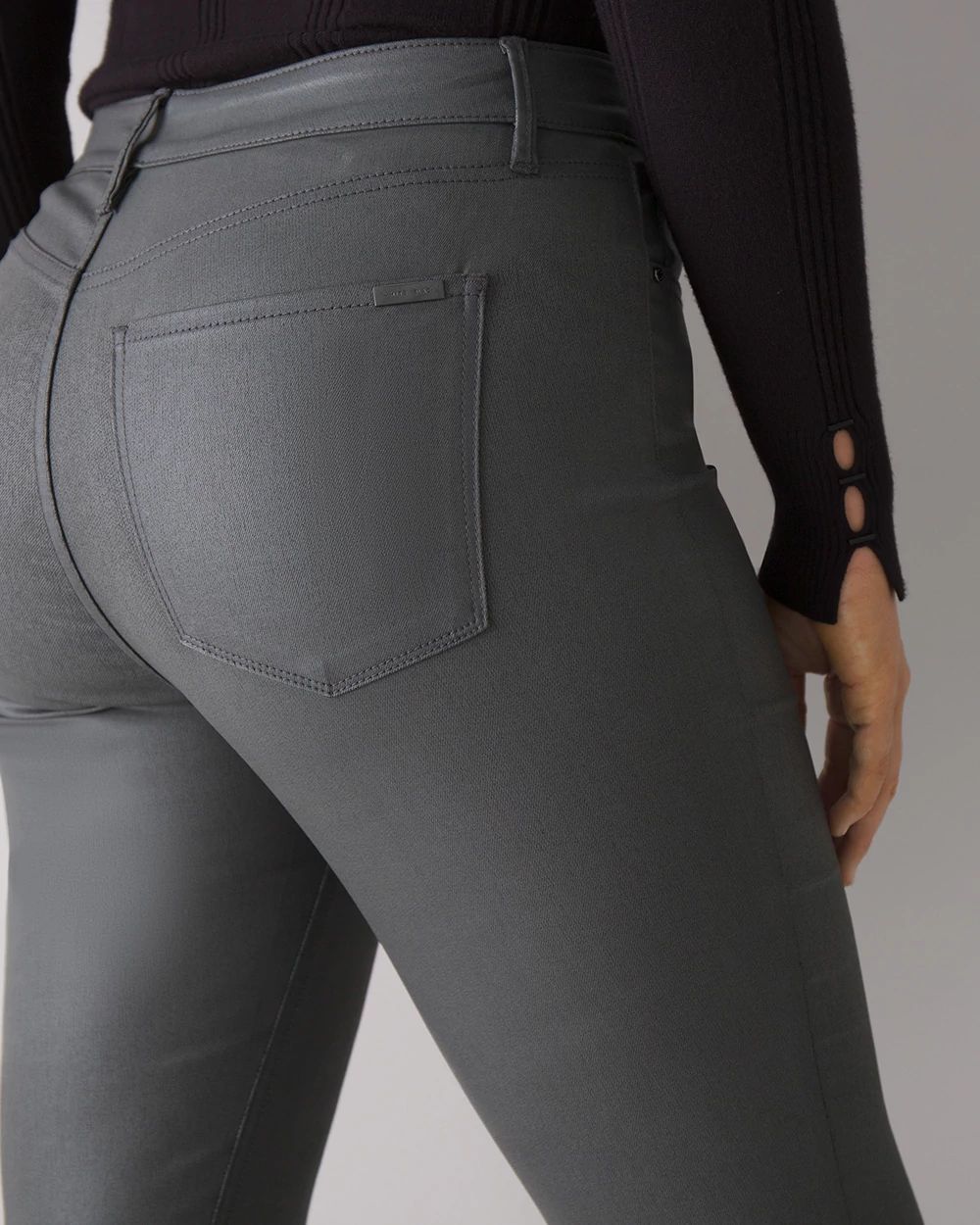 Curvy-Fit High Rise Coated Skinny Jeans