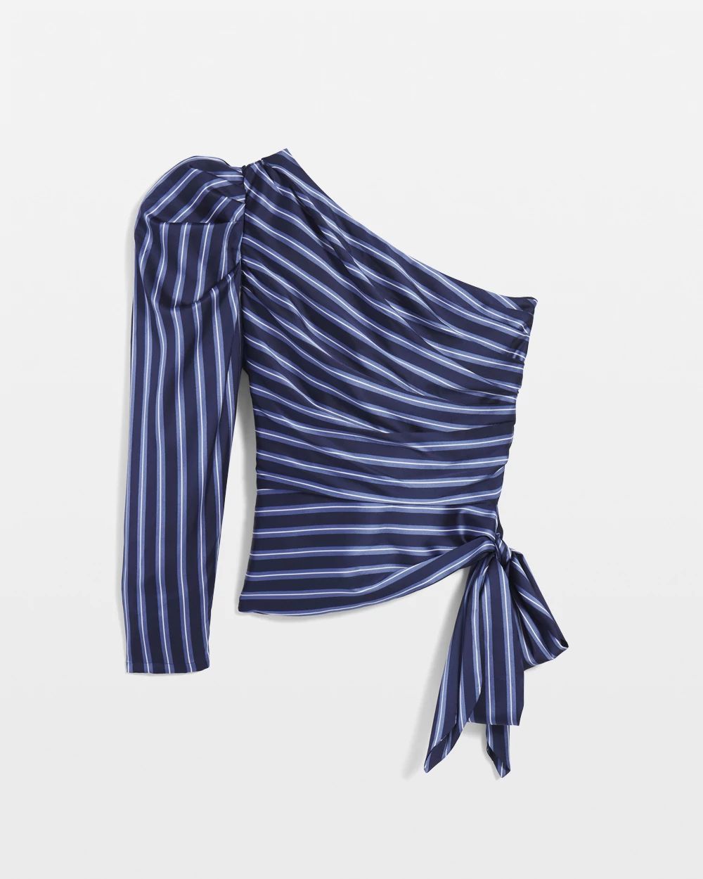One-Shoulder Satin Blouse click to view larger image.