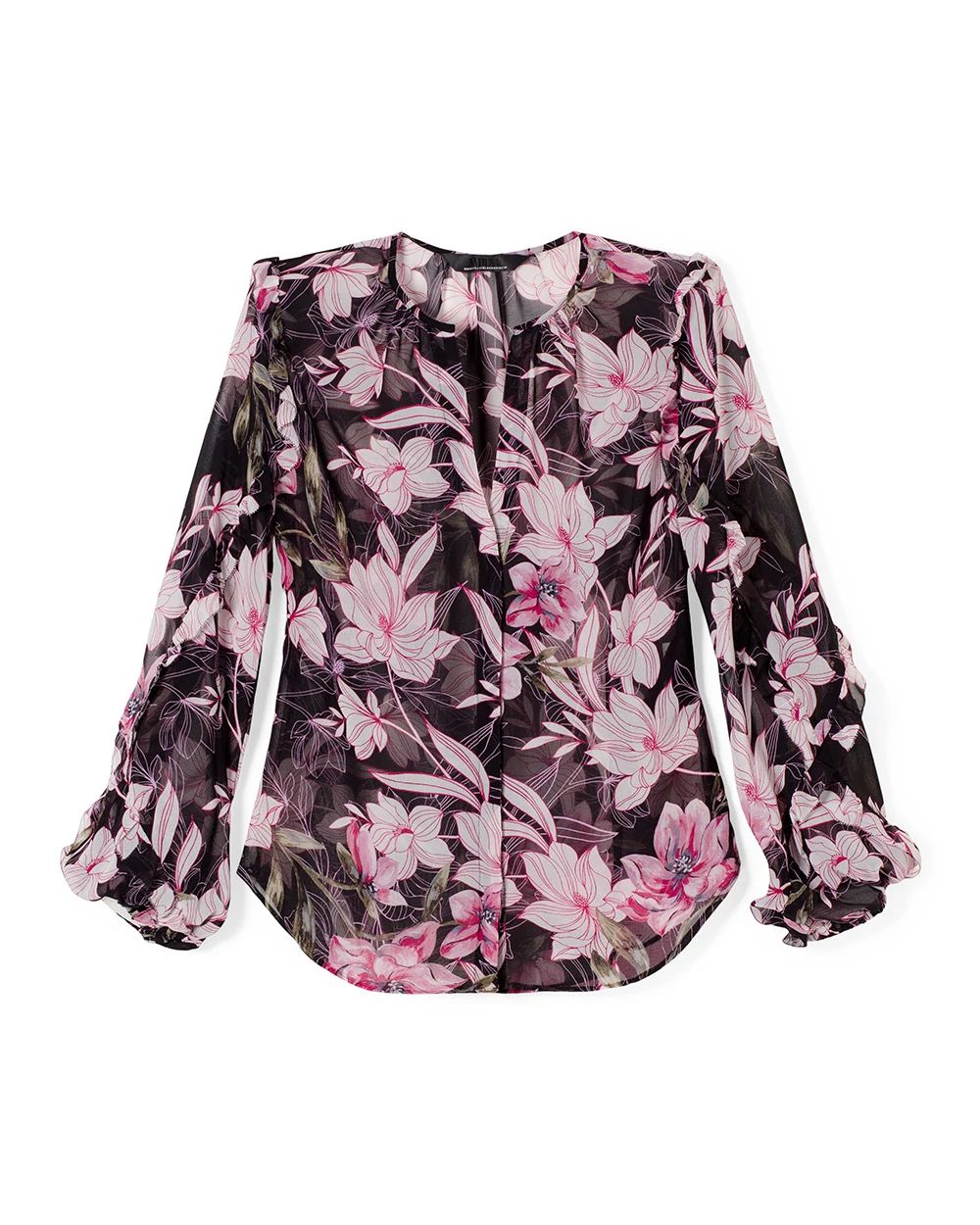 Ruffle-Sleeve Blouse