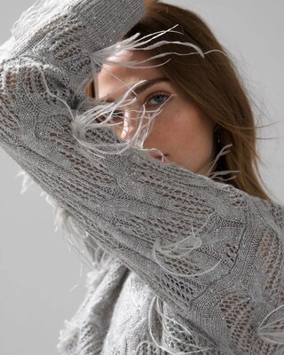 Feathered Sequin Sweater