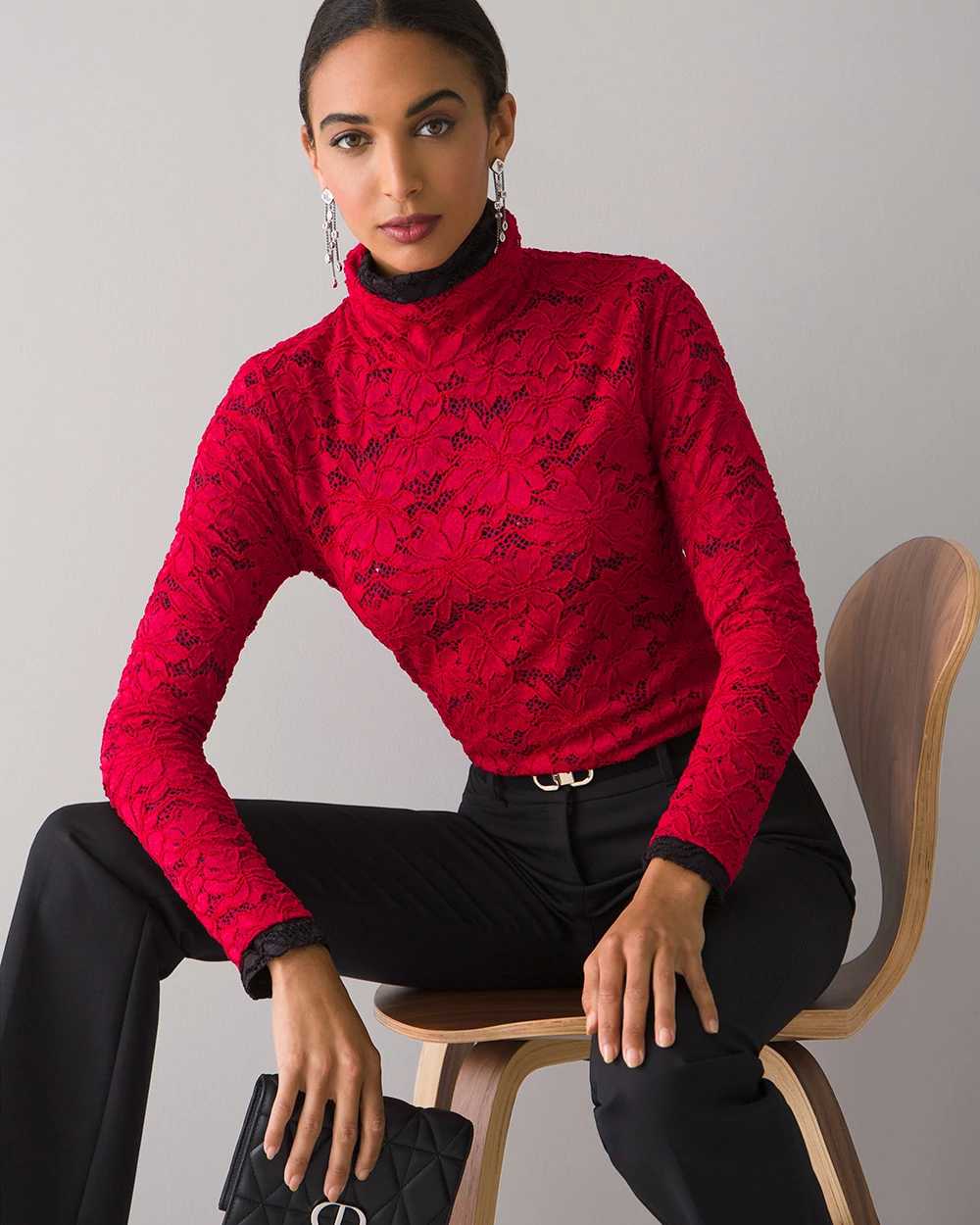 Lace Turtleneck White House Black Market