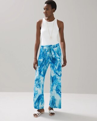 Matte Jersey Tie-Waist Wide Leg Trousers