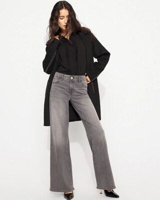 Petite Mid Rise Wide-Leg Jean