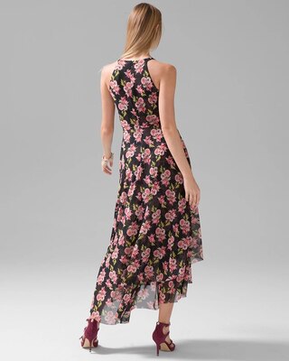 Mesh Knit Halter Midi Dress