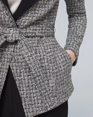 Belted Tweed Jacket with Removable Belt