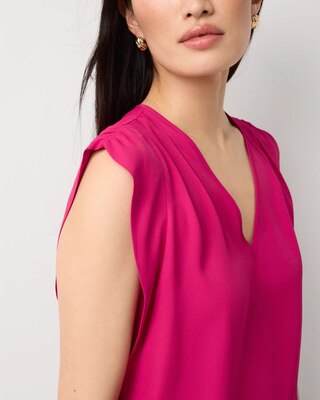 Ruched Shoulder Crepe Shell click to view larger image.