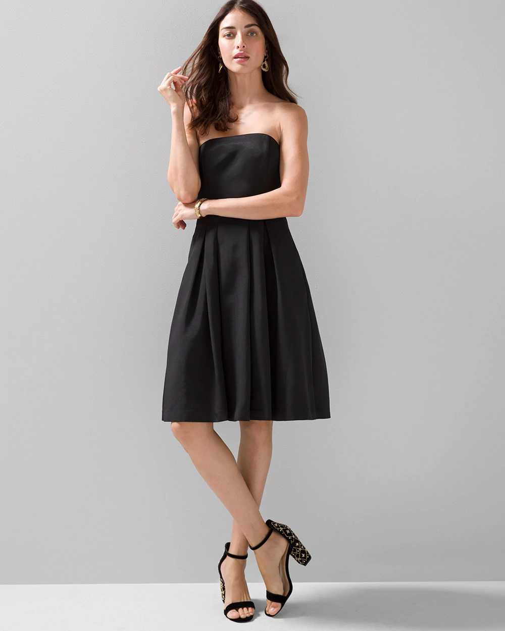 Black Strapless Faille Dress