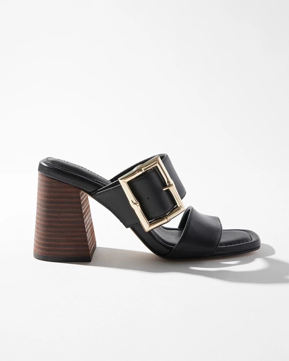 Bamboo Buckle Mid-Heel Sandal