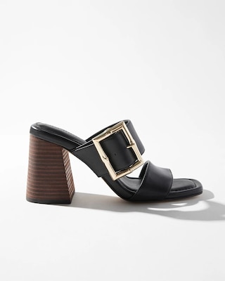 Bamboo Buckle Mid-Heel Sandal