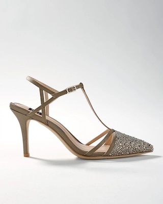 Encrusted Mid-Heel Pumps