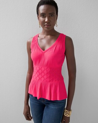 Mix Stitch Peplum Top
