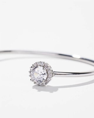 Round Halo Cuff Bracelet