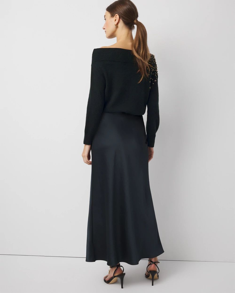 Petite Satin Slip Skirt