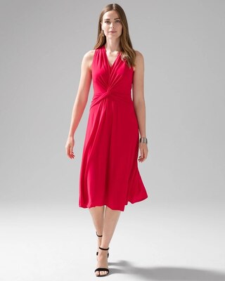 Sleeveless Matte Jersey Twist Front Dress