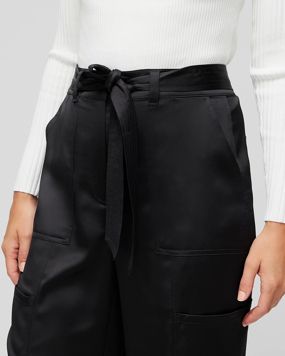 Curvy Belted Utility Wide Leg Trouser