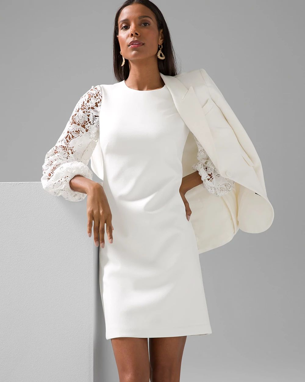 Lace Sleeve Shift Dress