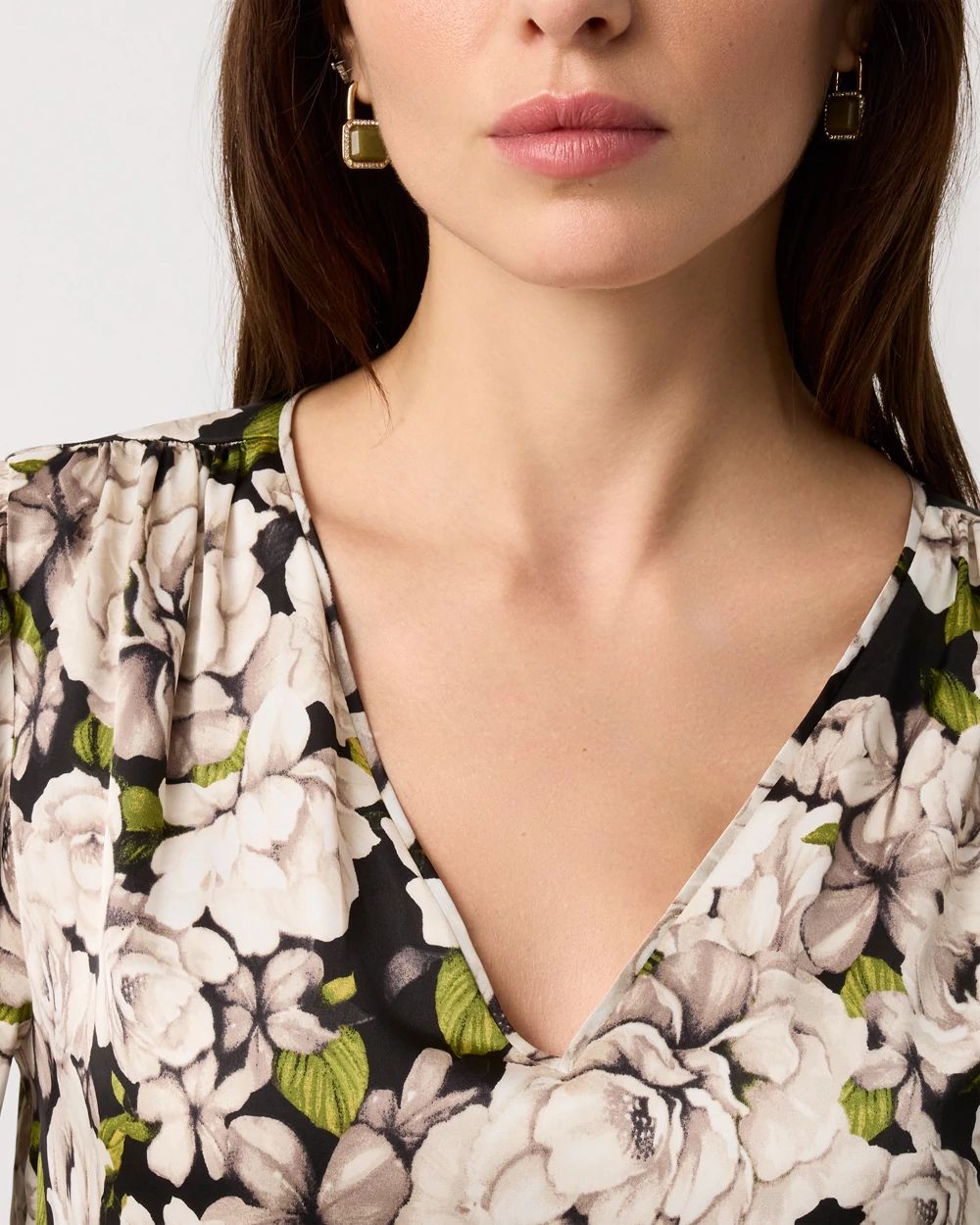 Ruffle Cuff Satin Blouse click to view larger image.