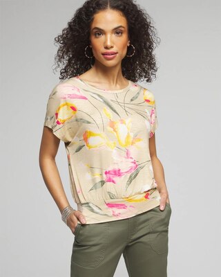 Outlet WHBM Ruched Hem Banded Bottom Top