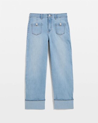 Cuffed High-Rise Wide Leg Crop Jean click to view larger image.
