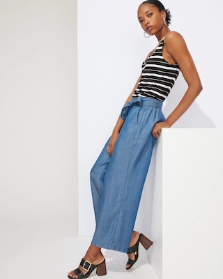Outlet WHBM Tie-Belt Crop Pants click to view larger image.