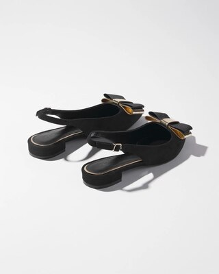 Slingback Flat with Black Bow click to view larger image.