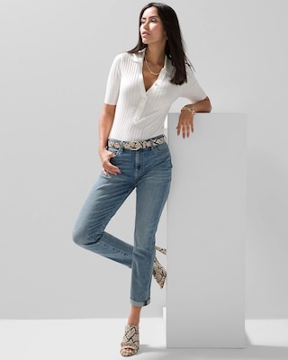 Mid-Rise Everyday Soft Denim™ Girlfriend Jeans click to view larger image.