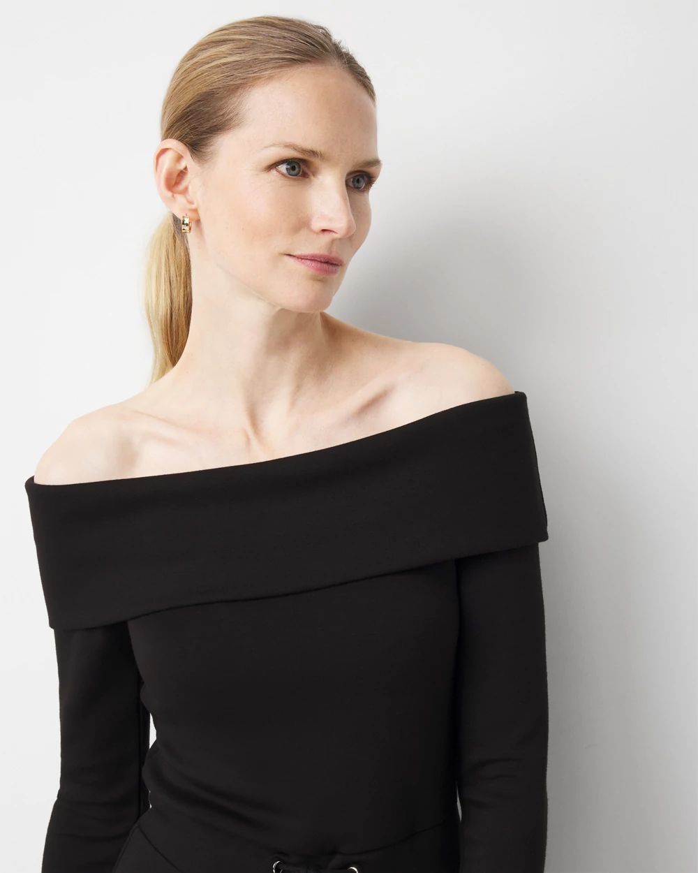 Off-The-Shoulder Fold-Over Jumpsuit click to view larger image.