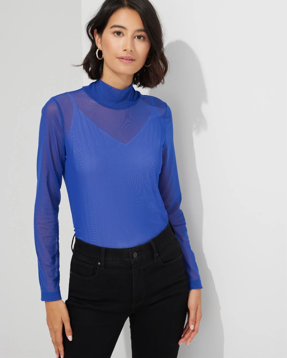 Outlet WHBM Mesh Turtleneck Top