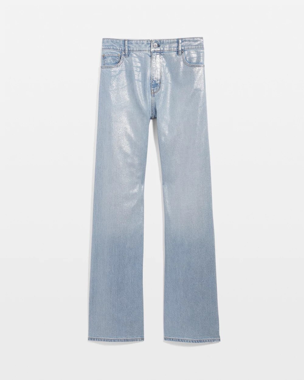 Clear Coated Extra High Rise Palazzo Jeans