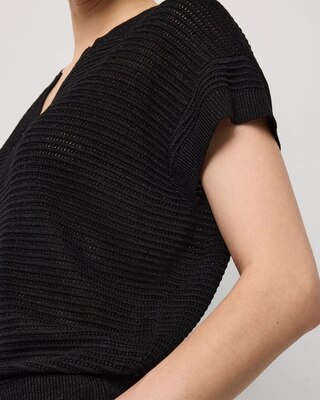 Metallic Stitch Short Sleeve Pullover click to view larger image.