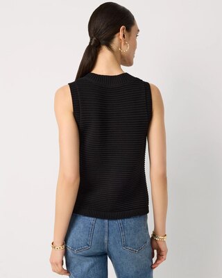 Button Front Rib Knit Vest click to view larger image.