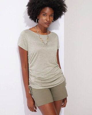 Outlet WHBM Side-Ruched Boat-Neck Tee