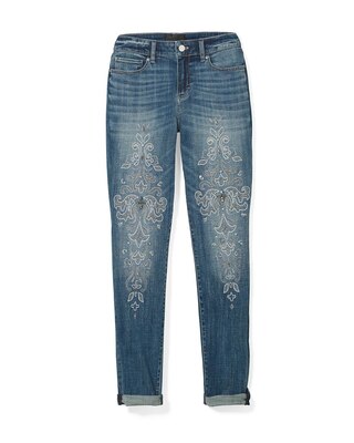 Mid-Rise Everyday Soft Denim™ Embroidered Girlfriend Jeans