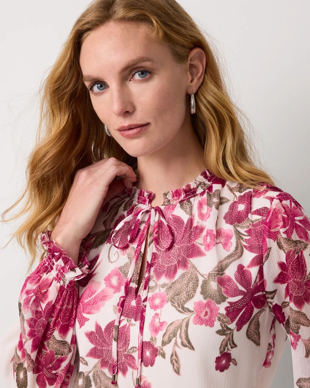 Chiffon Long Sleeve Blouse click to view larger image.
