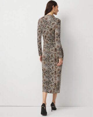 Asymmetrical Mockneck Bodycon Dress click to view larger image.