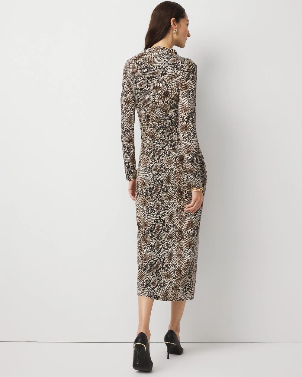 Petite Asymmetrical Mockneck Bodycon Dress