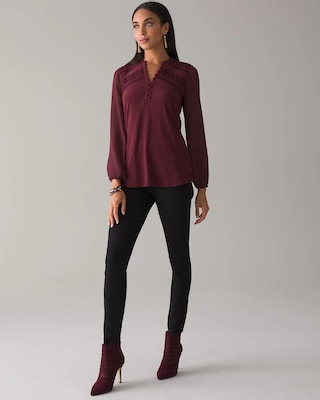 Petite Long-Sleeve Matte Jersey Tunic click to view larger image.