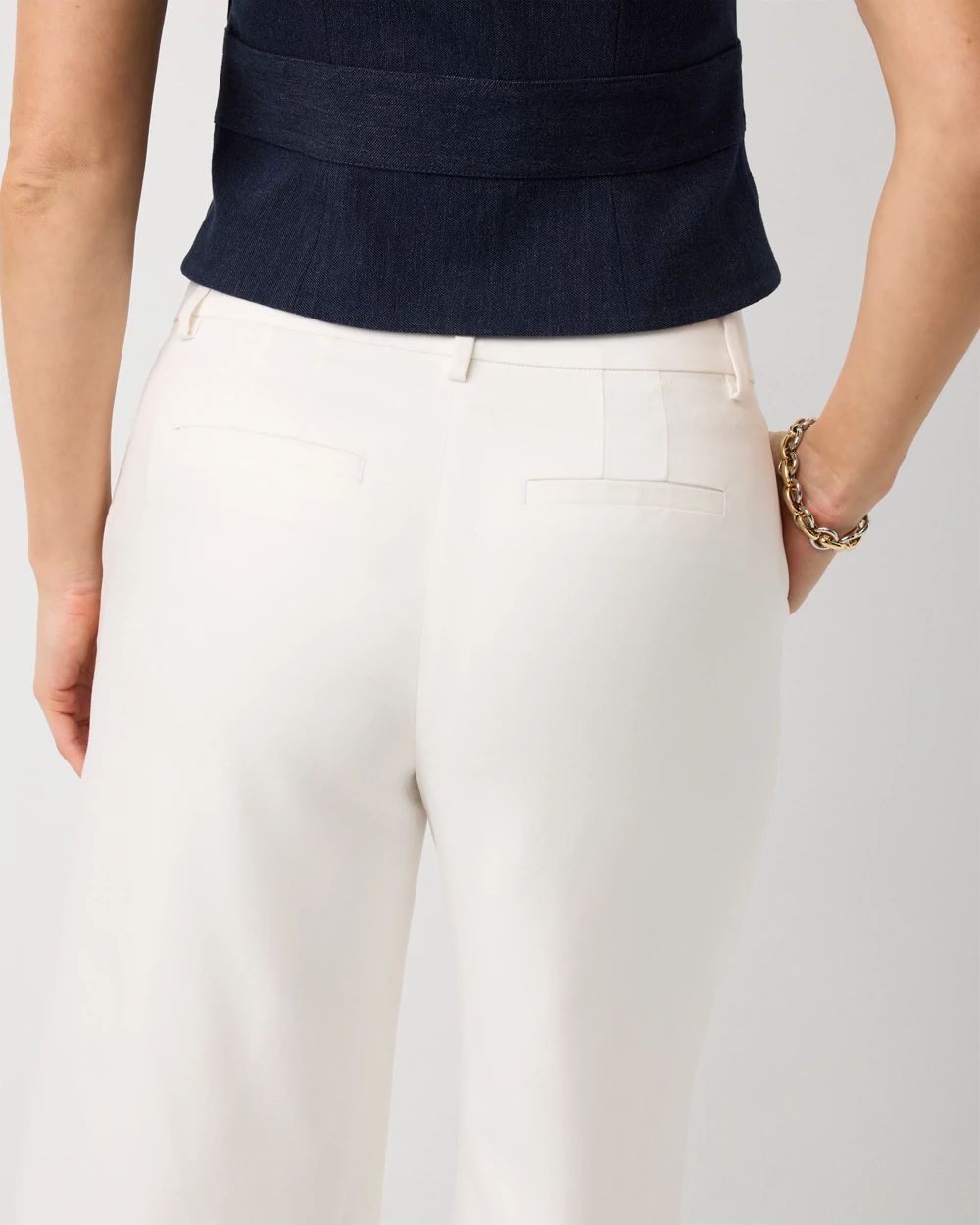 Petite High Rise Wide Leg Crop Pant